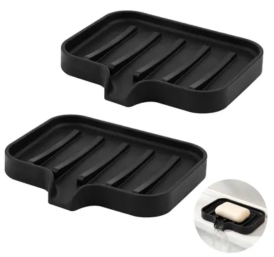 Imagen del producto de Dispensador de jabón con desagüe, 2 unidades, de silicona, color , para ducha y lavabo