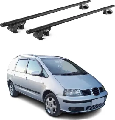 Produktbild von Dachträger Grundtäger für Seat Alhambra 1996-2020 5 tür 90kg Alu Schwarz 2x ABE