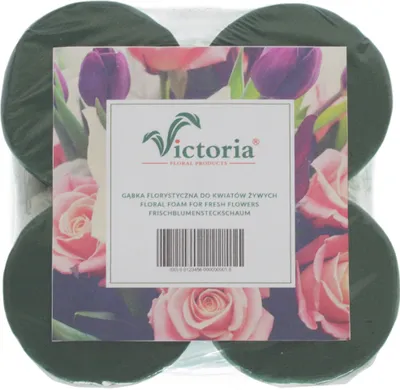 Produktbild von Nass Steckschaum Rund 8x5cm für Frischblumen 4er Set