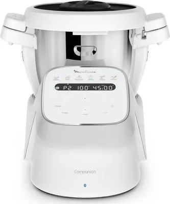 Produktbild von Moulinex HF941AF0, 4,5 l, 16000 RPM, Teig, Kneten, Suppe, Dampf, 120 min, Grau, Weiß, Edelstahl