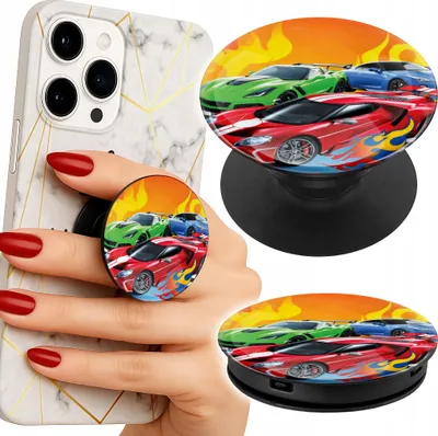 Produktbild von Handyhalter Popsocket für den Finger / Ständer - FÜR KINDER, RENNWAGEN-MOTIV