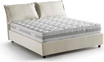 Produktbild von Doppelbett Dmarin, Containerbett mit Stoffbespannung, 100%  Italy, Frontöffnung, inklusive Matratze Cm 160x200, Beige