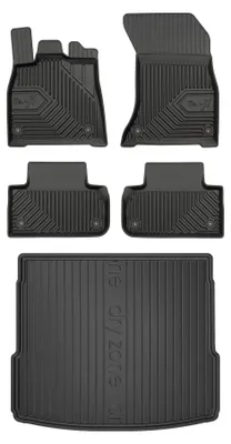 Image de Tapis en caoutchouc + bac de coffre pour Audi Q5 II 2016-2024 (SUV) – 5 pièces, noirs, sur mesure