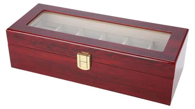 Obrázok produktu pre 6 slotov Drevené hodinky skladovacie puzdro Display Box Holder Organizátor