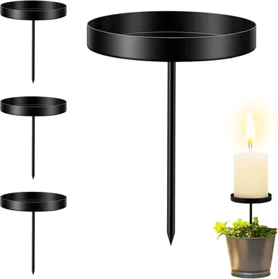 Productafbeelding van Adventskransen kandelaars zwart - Set van 4 - Ø7,5 cm - 6,5 cm - 4,5 cm naar keuze Metalen adventskransen kandelaars