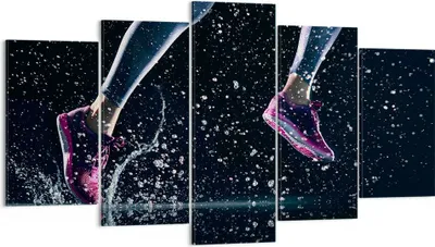Produktbild von Bild auf Leinwand - Leinwandbild - Laufen Lifestyle Leichtathletik Schuhe - 160x85cm - Wand Bild - Wanddeko - Leinwanddruck - Bilder - Kunstdruck - Leinwand bilder - Wandkunst - EA160x85-2900