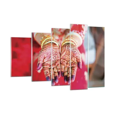 Produktbild von Bilder auf glas - 5 Teile - Hände orientalisch Muster - 150x100cm - Glasbilder - Wandbilder - Bilder - Wanddekoration aus Glas - Glas Bilder - Wandbild auf Glas - GEG150x100-4848