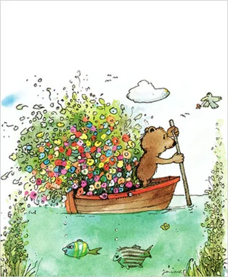 Produktbild von Janosch - Kunstdruck - Blumen-Fähre