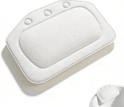 Imagen del producto de Almohada para la ducha con relleno de espuma, ventosas, para bañera, soporte para la cabeza y el cuello