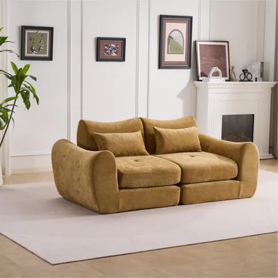 Produktbild von PixelPilot Modulares Chenille-Sofa,2-Sitzer kombiniertes Wohnzimmersofa, montagefrei & bequem