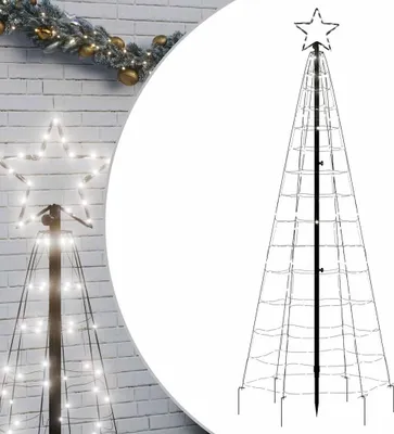 Imagen del producto de Árbol de Navidad LED con estacas para jardín, 220 LEDs, luz blanca fría, 180 cm