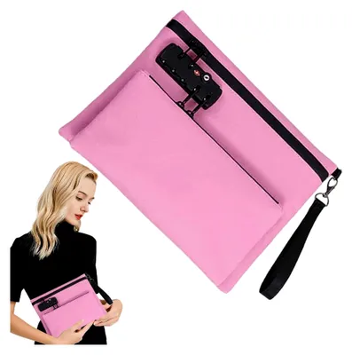Produktbild von Taschen mit Kombinationsschloss – Feuerfeste und wasserdichte Tasche mit Schloss | Geldbörse mit Schloss | Organizer mit Reißverschluss für Dokumente | Doppelschicht