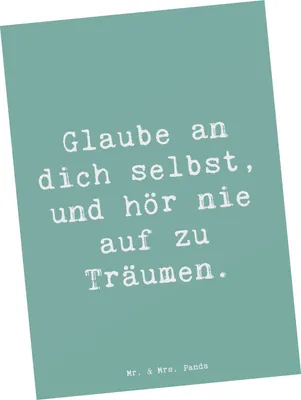 Produktbild von Mr. & Mrs. Panda Fotokarte Spruch Glaube an sich selbst - Meeresbrise - Geschenk, Ansichtskarte, Motivation, Postkarten, auf zu träumen, innere Stärke, Grußkarte, Zitat