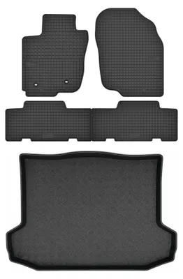 Zdjęcie produktu dla Dywaniki gumowe + mata bagażnika do Toyota RAV4 III 2009-2013 (SUV, 5-drzwiowy) – czarne, dopasowane – Wielganizator