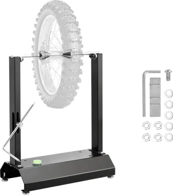 Produktbild von Motorrad Reifenwuchtgerät - Auswuchtständer/Zentrierständer - Tragkraft 40 kg - Verstellbare Zentrierkegel - Zentrierzeiger - Reifenmontagehilfe - Für Räder bis Ø 81,28 cm
