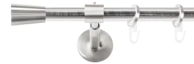 Produktbild von SN Deco Gardinenstange Nizza, 19 mm, 1-läufig, Stahl, Komplett-Set mit Ringen, geschlossener Träger, 200 cm, edelstahl optik