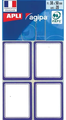 Obrázek produktu pro agipa Buchetiketten, blau, 38 x 50 mm, blanko
