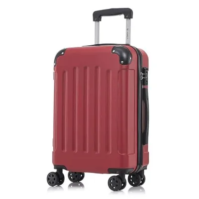 Produktbild von yonsly Premium Reisekoffer TSA-Schloss,YKK-Reißverschluss Hartschalen-Koffer Trolley Kabinenkoffer Rollkoffer Suitcase Handgepäck (Rot, M)