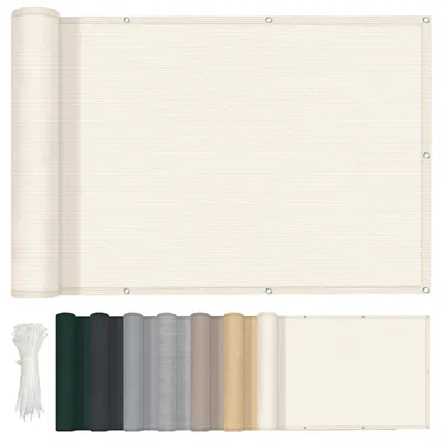 Immagine prodotto di Schermo per balcone HDPE 80 x 600 cm Beige antivento Frangivento per terrazzo