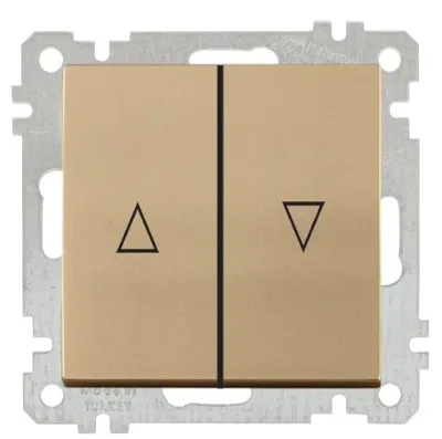 Produktbild von Jalousie-/Rolladentaster Gold Optik – Unterputz IP20 für Innen – CANDELA