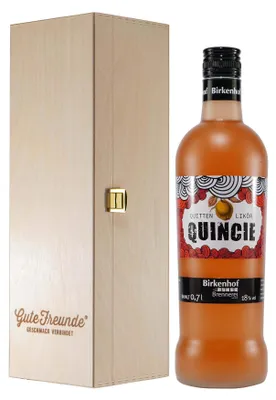 Produktbild von Birkenhof Quincie Quittenlikör mit Geschenk-Holzkiste