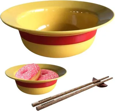 Produktbild von Keramik Set mit Strohhut Schale und Essstäbchen Geschenk