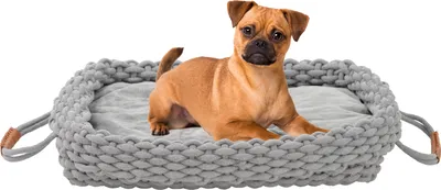 Produktbild von Rohrschneider Flauschiges Katzen- und Hundebett | Weiches Tierbett für Katzen und Hunde | Katzenkörbchen Hundkorb waschbar | Gemütlicher Schlafplatz für Haustiere | Flauschige waschbare Kissen, Größe:M