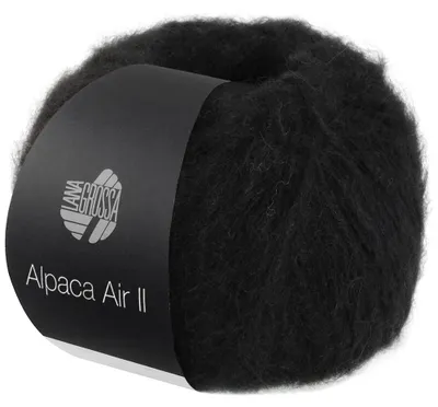 Produktbild von Lana Grossa ALPACA AIR II 50 g Leichtes Alpaka-Schlauchgarn mit Baumwollanteil 140 m  Farbe 012 - Schwarz