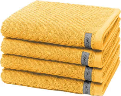 Produktbild von Ross Smart 4 X Handtuch im Set Stilvolle Bordüre für modernes Design, Hautfreundlicher Frottee für hohen Komfort, Saugstark durch Flächengewicht von 520 g/m²