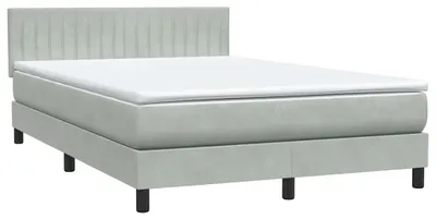 Obrázek produktu pro vidaXL Skříňová postel s matrací světle šedá 160x210 cm sametová
