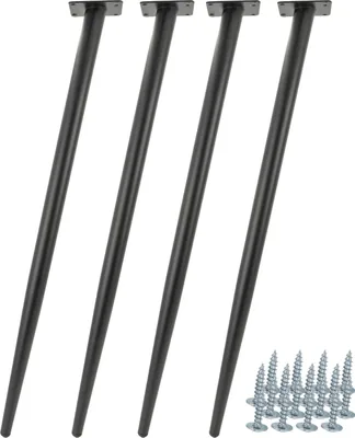 Obrázek produktu pro sada 4 černých 70 cm šikmých kovových nábytkových nohou pro stoly a toalety, elegantní a univerzální, ideální doplněk do každého interiéru.