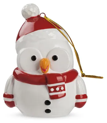 Keramik-Schneemann, Weihnachtsdekoration, Tischkarte, 7 cm