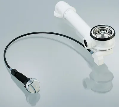Produktbild von Spülenablauf Spülen-Siebkorbventil 1 1/2 Zoll mit Drehexcenter mit Raumschaffer-Ablauf mit Überlauf- Anschluss