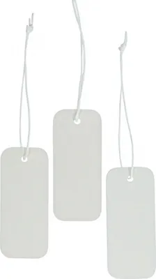 Produktbild von Weiße Geschenkanhänger Papier 100 Stück 8x3,5cm Etiketten Namensschild