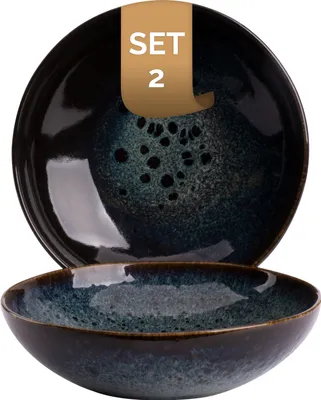 Produktbild von Palmer Eccentric, Teller tief, Ø 22 cm, 2 Stück, blau Steinzeug
