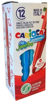 Image de Carioca feutres jumbo maxi tip bleu clair - Boîte de 12 pièces