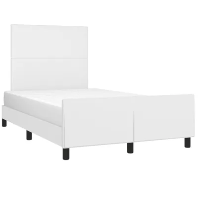 Produktbild von vidaXL Bettgestell ohne Matratze Weiß 120x190 cm Kunstleder