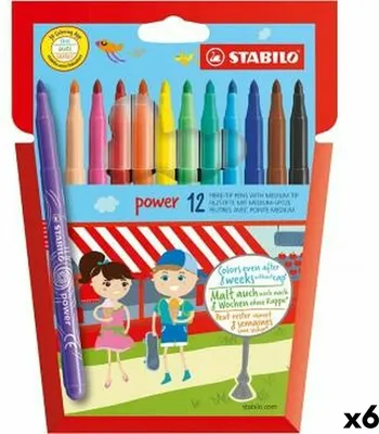 Obrázek produktu pro STABILO - Plstěný hrot Power 280/12 12ks Assorti | Endui a 12 kusů | 6 kusů