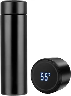 Obrázek produktu pro Termoska 1 l s LED displejem teploty, dvojitá stěna s vakuovou izolací, nerezová ocel, bez BPA, nepropustná, udržuje nápoj teplý nebo studený po dobu 12 hodin