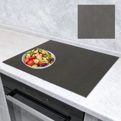 Productafbeelding van Beschermmat voor inductiekookplaten 52 x 60 cm, grijs/zwart, siliconen, hittebestendig, voor keuken