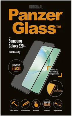 Produktbild von PanzerGlass ® Displayschutz Samsung Galaxy S20 Plus, Samsung, Samsung - Galaxy S20+, Trockene Anwendung, Kratzresistent, Schockresistent, Transparent, 1 Stück(e)