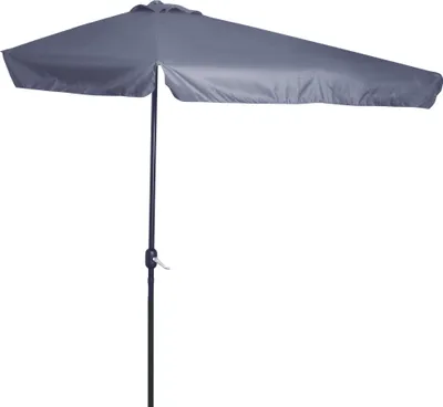 Image de Outsunny Demi parasol - parasol de balcon 5 entretoises mšŠtal 2,3 x 1,3 x 2,49 m polyester haute densitšŠ gris