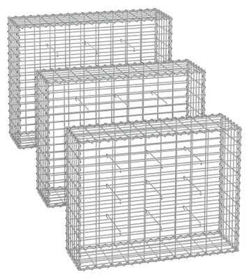 Obrázek produktu pro Robustní sada gabionů – pozinkovaná ocel – snadná montáž – 100 x 80 x 30 cm