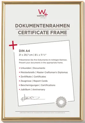 Produktbild von Walther Design KG130H, Gold, Einzelbilderrahmen, 13 x 18 cm, Rechteckig, Deutschland, 221 mm