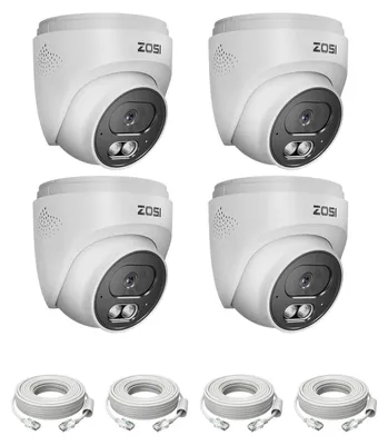 Imagen del producto de Cámara de seguridad, resolución 4K, detección por inteligencia artificial, pack de 4 unidades, 8 megapíxeles