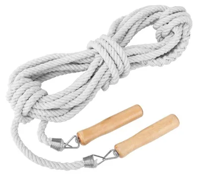 Immagine prodotto di Corda per saltare lunga - Corda per saltare con manici in legno - Corda per saltare di gruppo - Corda per esercizi di salto - Adatta per il fitness - Ideale per bruciare calorie - Saltare la corda