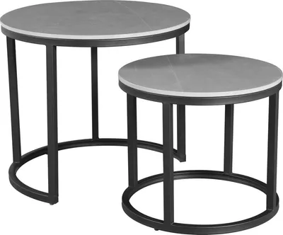 Immagine prodotto di Tavolino Happyment con effetto marmo - Tavolo rotondo da soggiorno - Design moderno - Piano in truciolato - Grigio