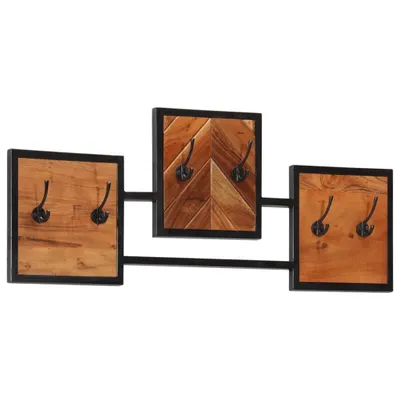 Produktbild von Wandgarderobe 90x1x35 cm Massivholz Akazie und Eisen