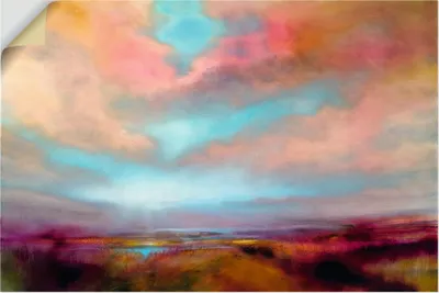 Produktbild von ARTland Wandbild, selbstklebend Heideland - Sonnenuntergang Größe: 60x40 cm