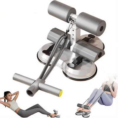 Imagen del producto de Máquina para abdominales con 3 ventosas, de 12 cm, con soporte ajustable, ideal para el entrenamiento abdominal